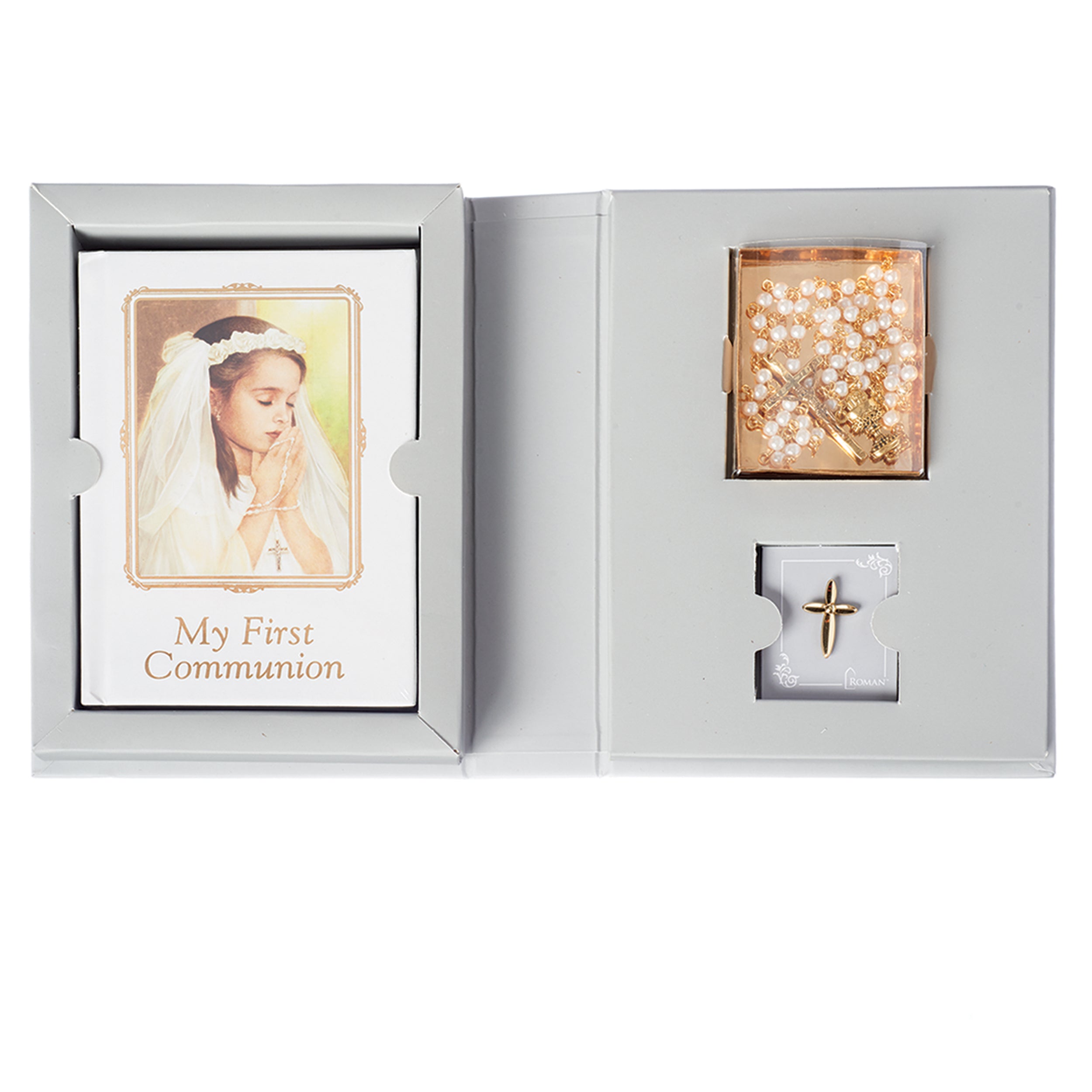 First Communion Folder Set by Joseph's Studio - Book, Rosary, & Pin