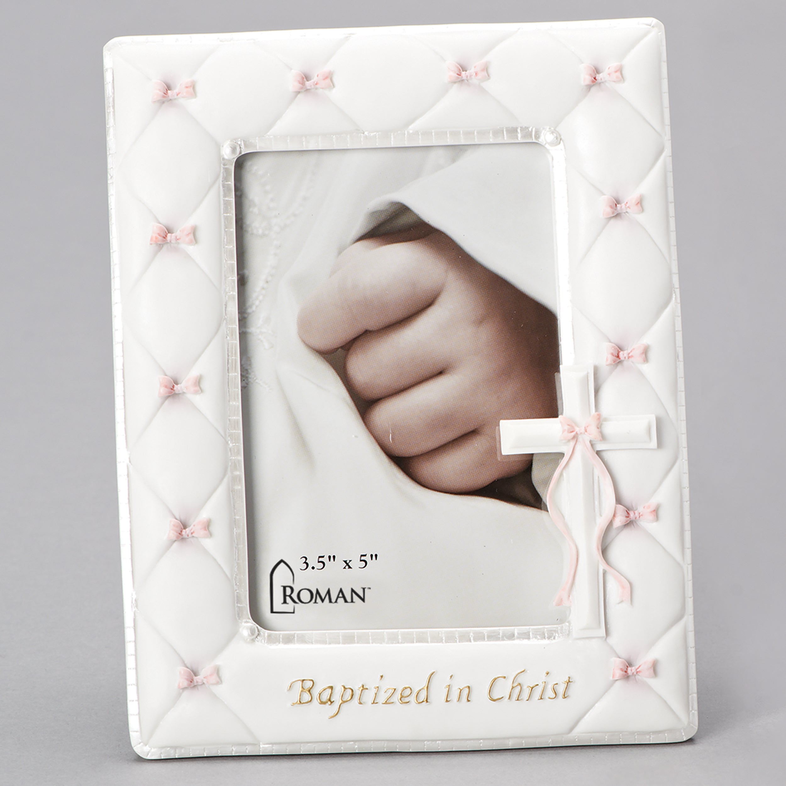Baptized in Christ Quilted Frame with Cross