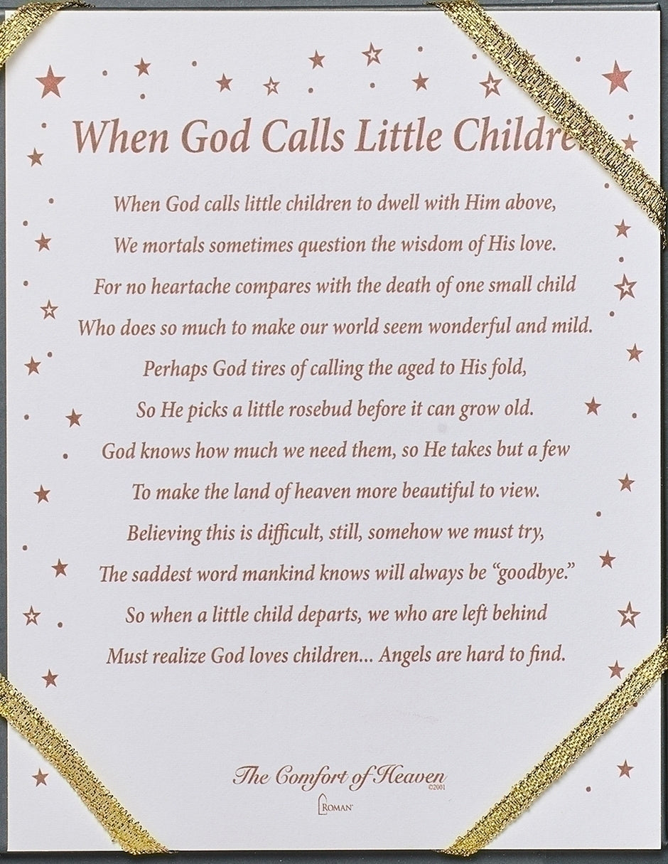 Comfort of Heaven Memorial Angel Figure remembrance message card with decorative border