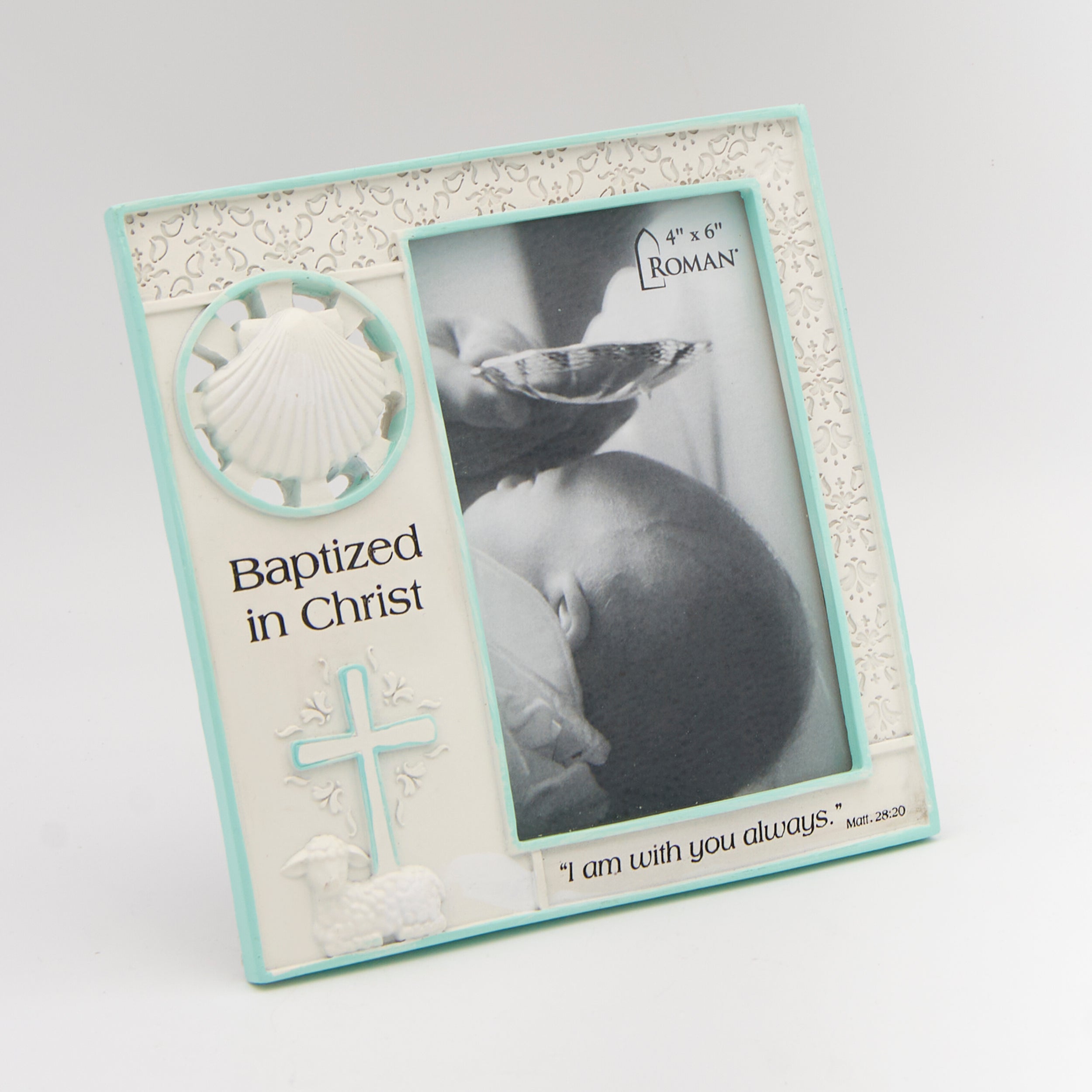 Baptized in Christ Frame with Shell Accent