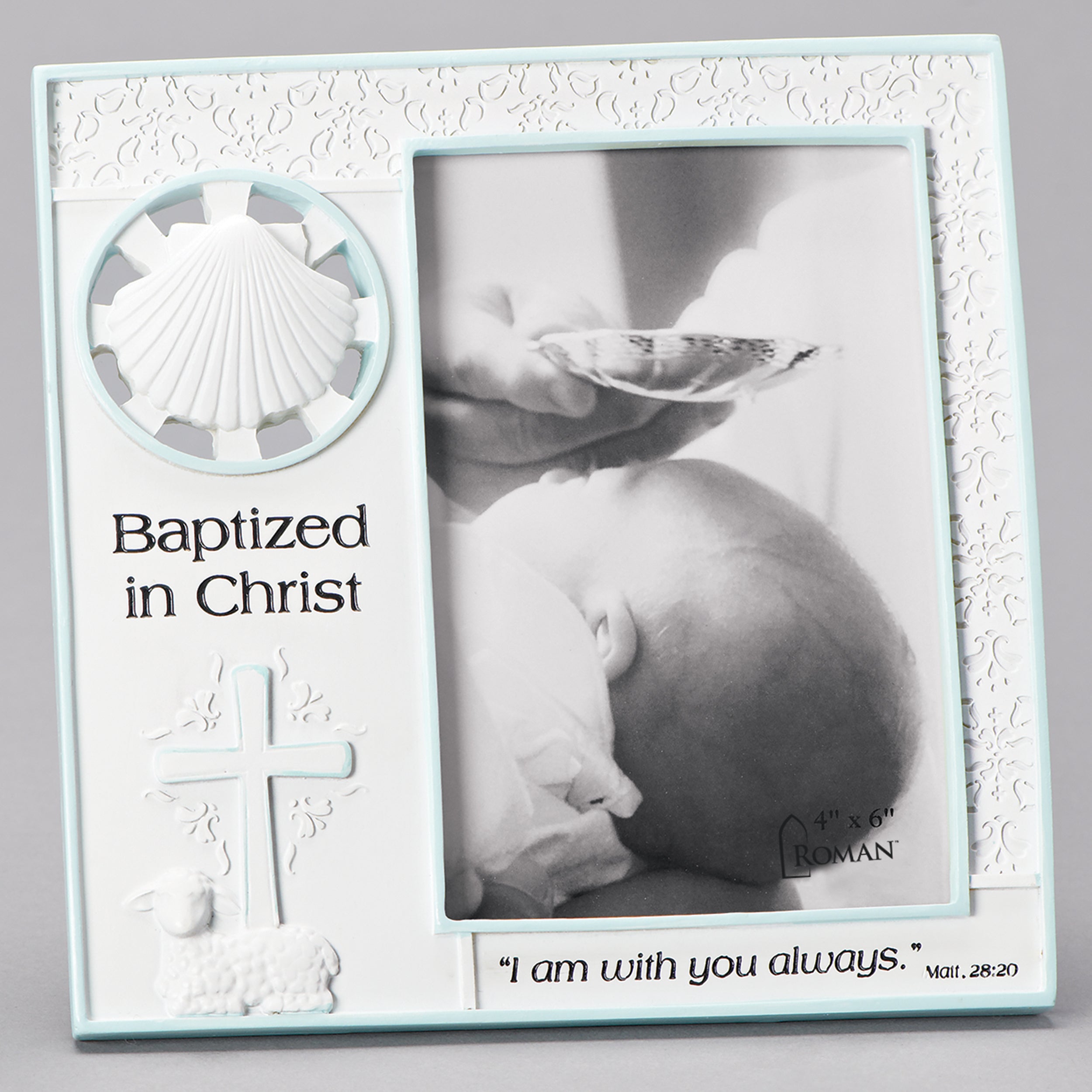 Baptized in Christ Frame with Shell Accent