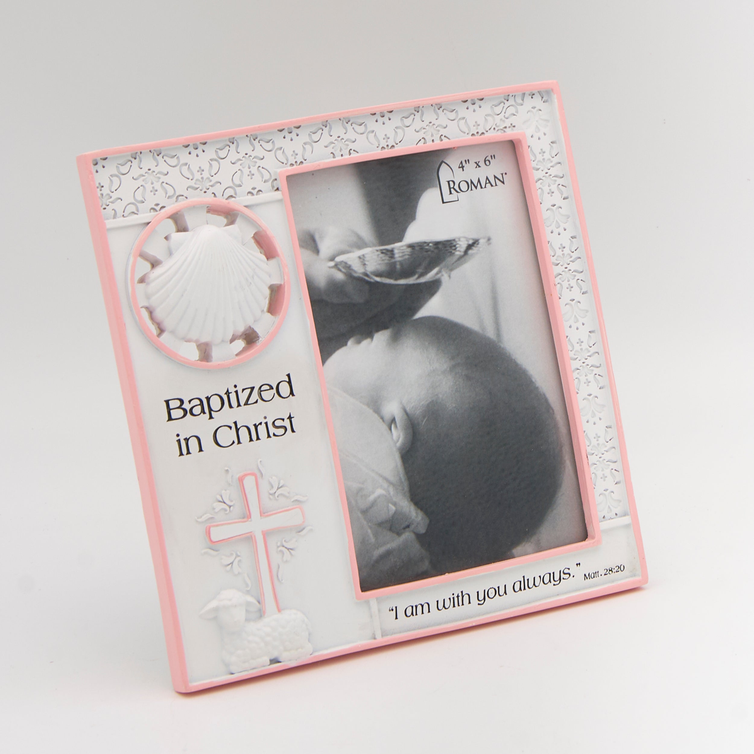 Baptized in Christ Frame with Shell Accent