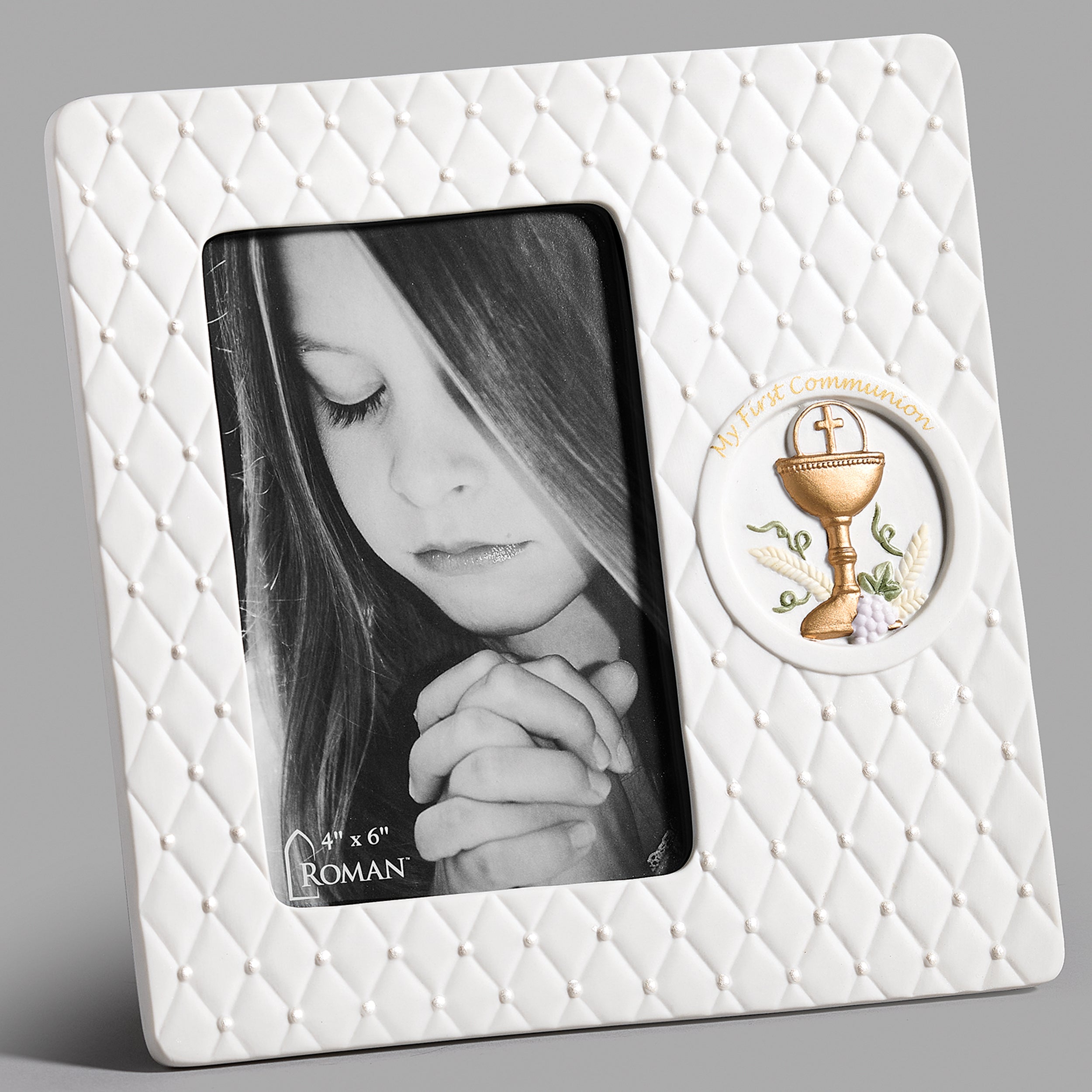 My First Communion Quilted Photo Frame with Chalice Emblem