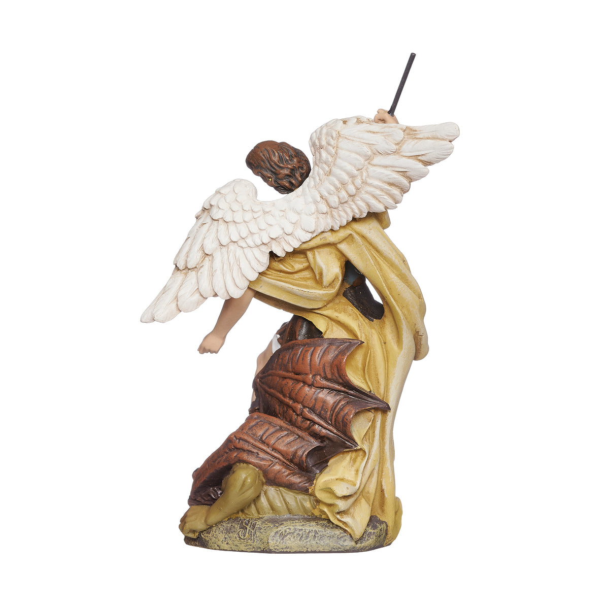 Joseph's Studio St. Michael statue rear view showing sculpted angel wings