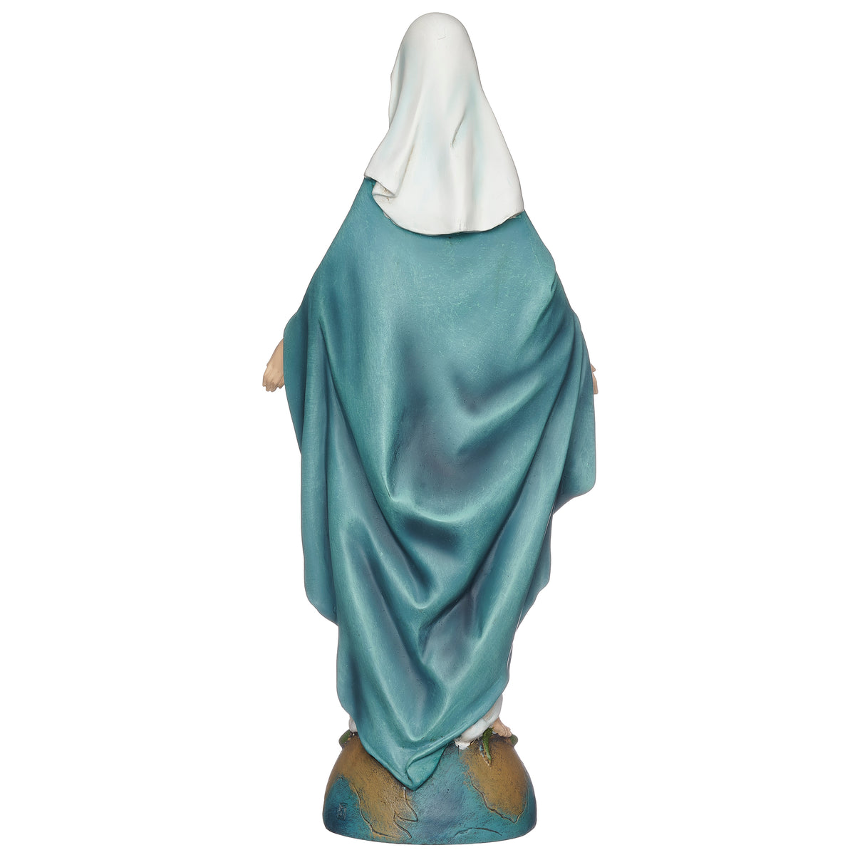 Joseph's Studio Virgin Mary statue rear view showing detailed folds of blue cloak