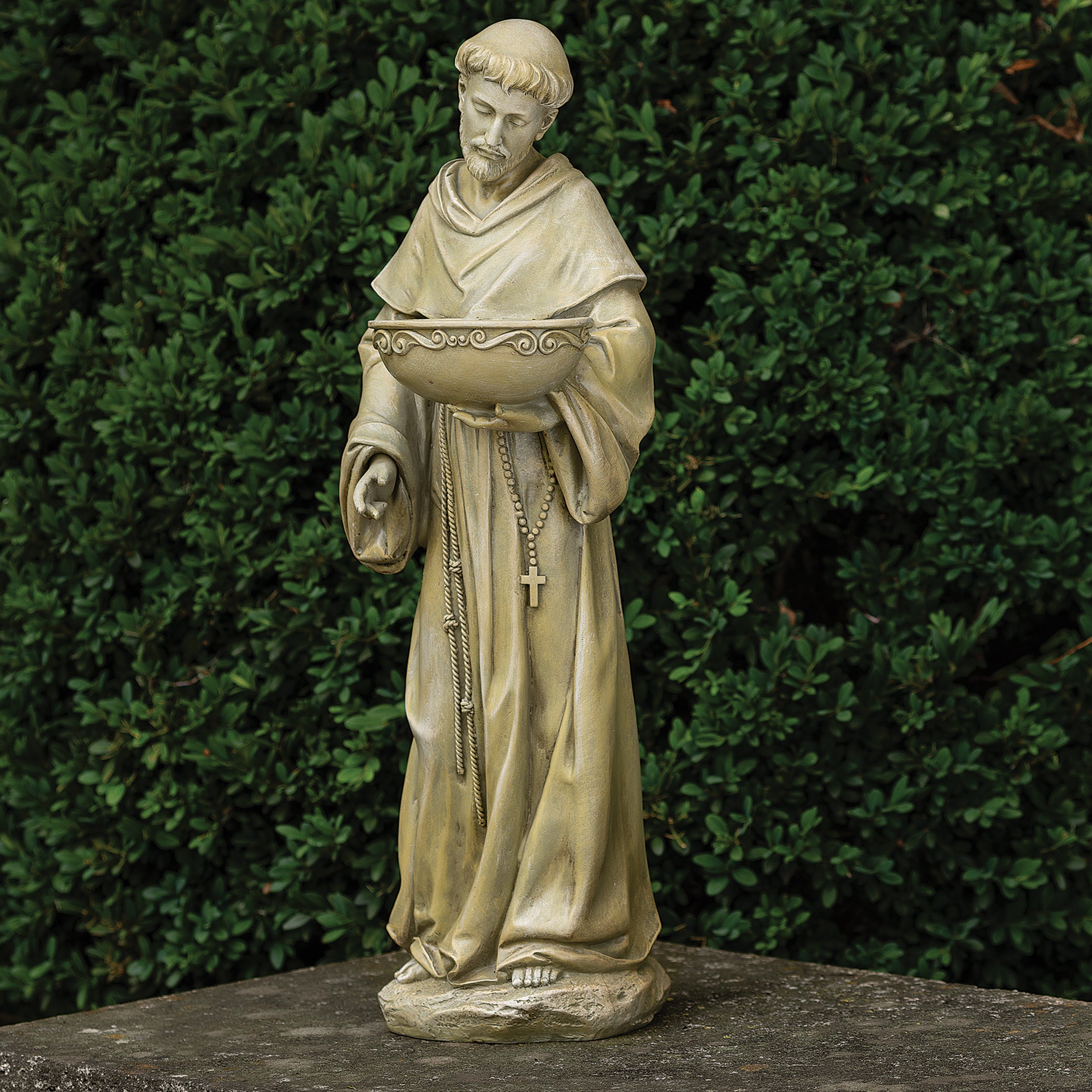 Joseph’s Studio Solar St. Francis Birdbath Garden Statue