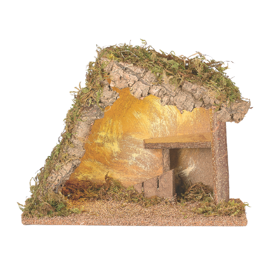 Fontanini Lighted Overhang Stable - 5" Scale