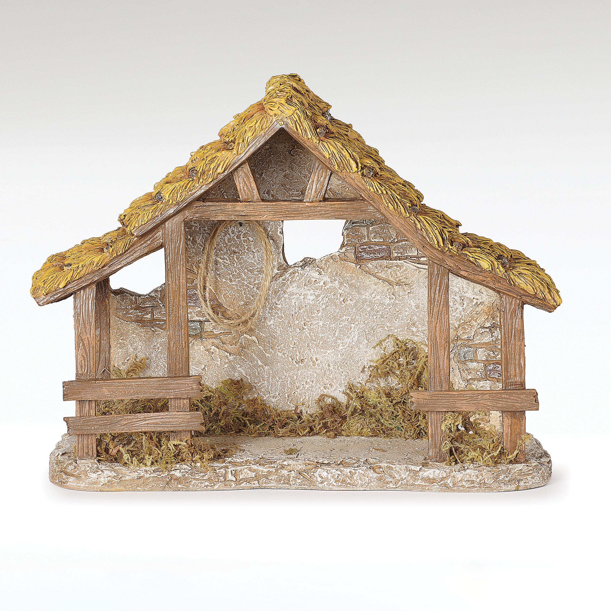 Fontanini Nativity Stable with Thatch Roof - 5" Scale
