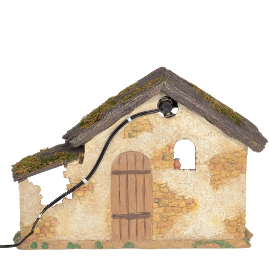 Fontanini Lighted Stone Cottage Stable - 5" Scale