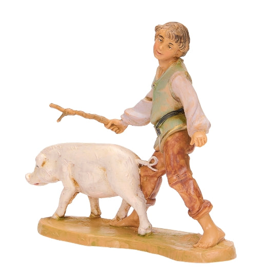 Fontanini Clement the Boy with Pig - 5" Scale