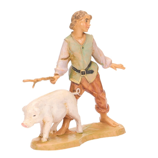 Fontanini Clement the Boy with Pig - 5" Scale