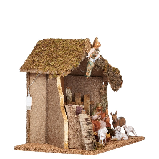 Fontanini 9-PC Lighted Nativity Set with Italian Stable - 5" Scale
