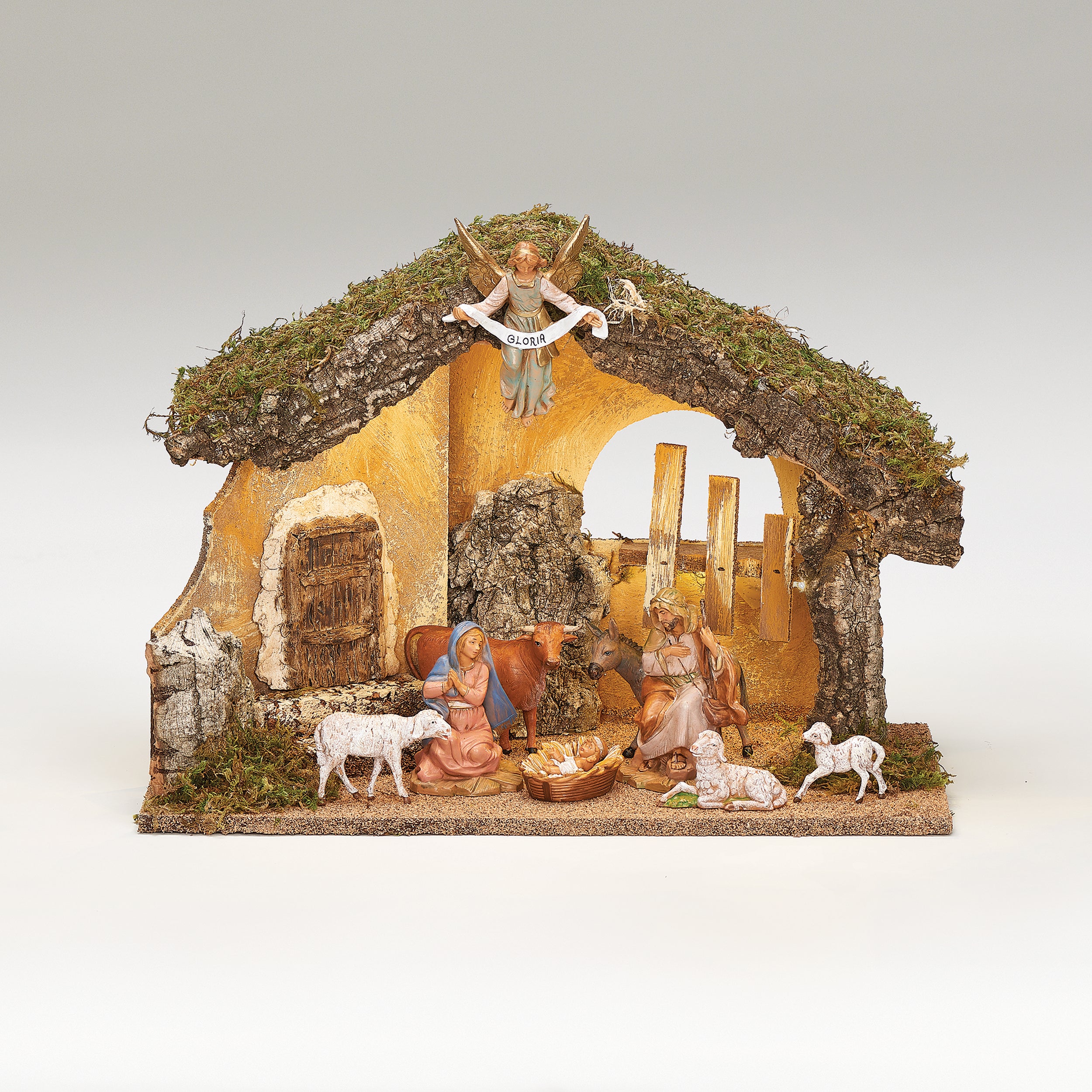 Fontanini 9-PC Lighted Nativity Set with Italian Stable - 5" Scale