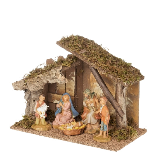 Fontanini 5-PC Nativity Set with Sloped Italian Stable - 5" Scale