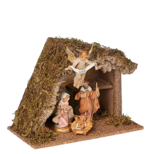 Fontanini 4-PC Lighted Nativity Set with Italian Stable - 5" Scale