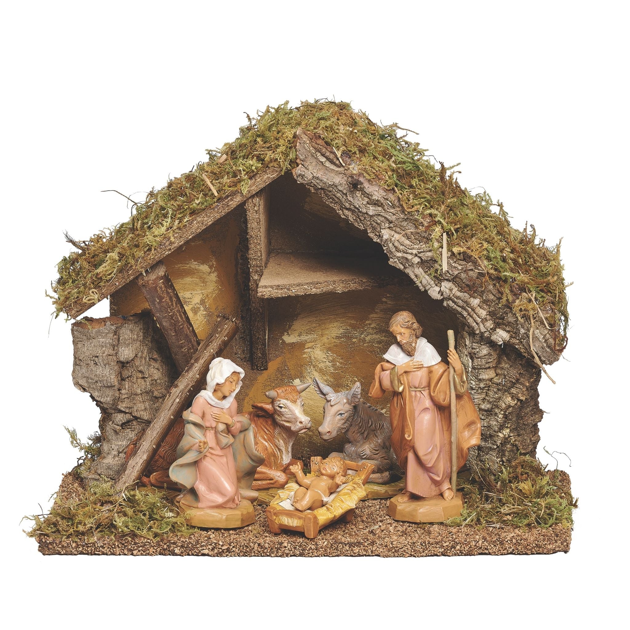 Fontanini 5-PC Nativity Set with Sectioned Italian Stable – 5" Scale