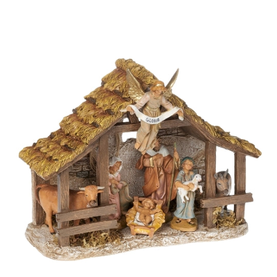 Fontanini 7-PC Nativity Set with Resin Stable - 5" Scale