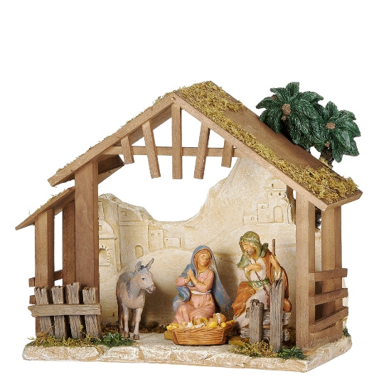 Fontanini 4-PC Nativity Set with Desert Village Stable - 5" Scale
