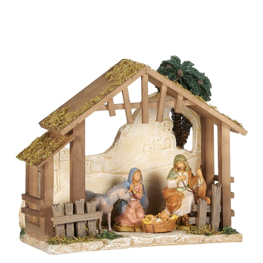 Fontanini 4-PC Nativity Set with Desert Village Stable - 5" Scale