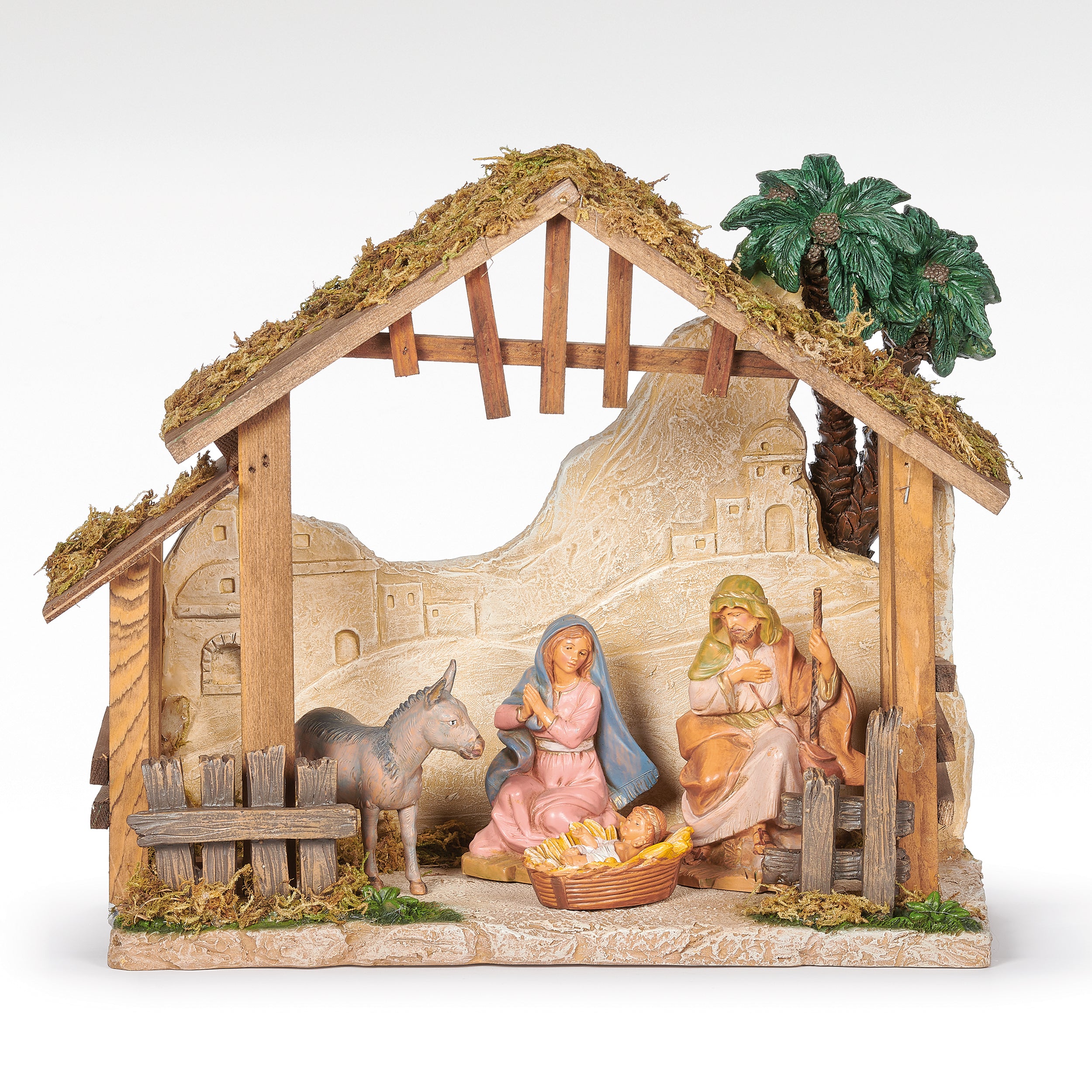 Fontanini 4-PC Nativity Set with Desert Village Stable - 5" Scale