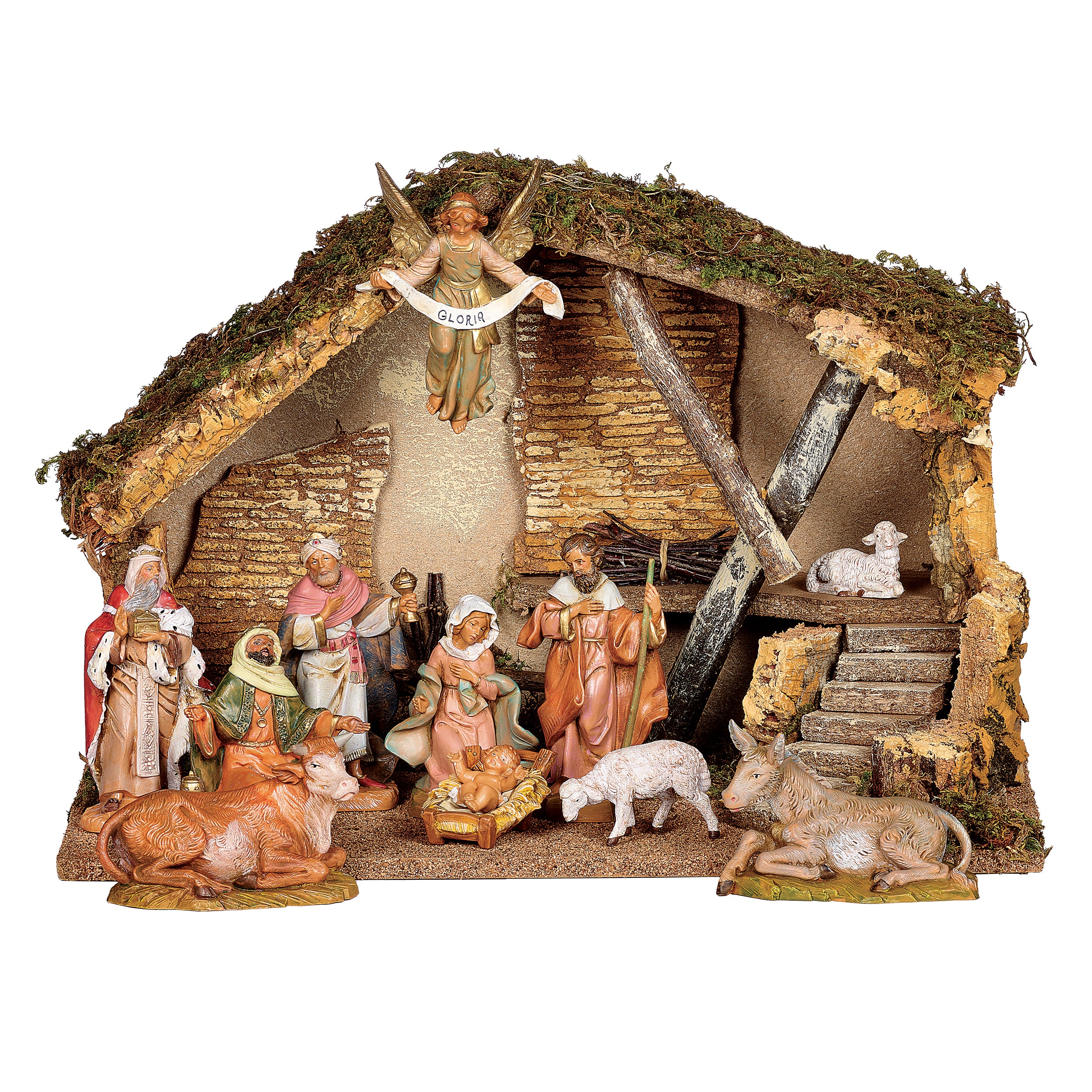 Fontanini 11-PC Nativity Set with Italian Stable - 5" Scale