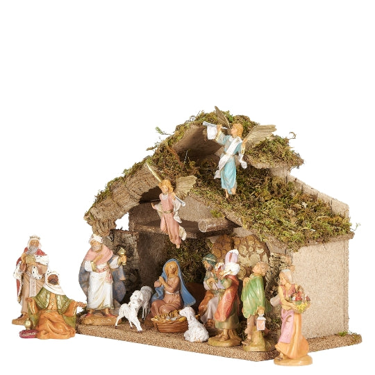 Fontanini 16-PC Nativity Set with Italian Stable - 5" Scale
