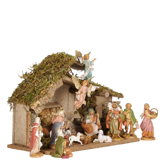 Fontanini 16-PC Nativity Set with Italian Stable - 5" Scale