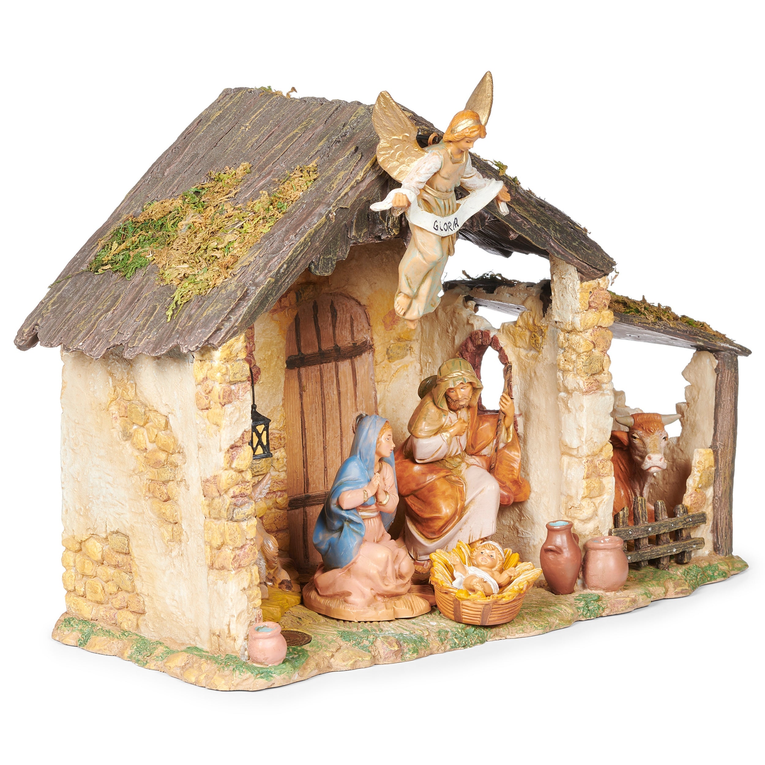 Fontanini 6-PC Lighted Nativity Set with Resin Stable - 5" Scale