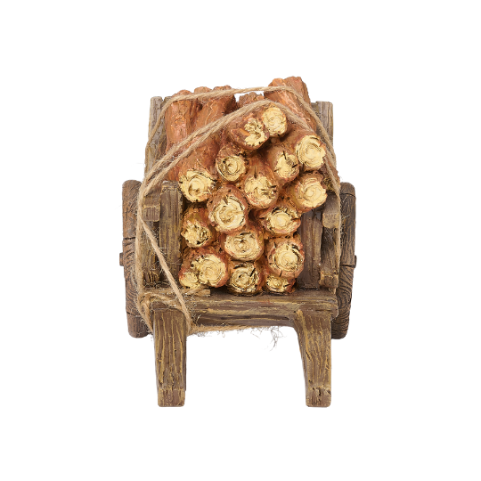 Fontanini Wood Log Cart - 5" Scale
