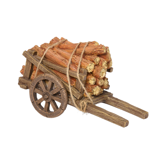 Fontanini Wood Log Cart - 5" Scale