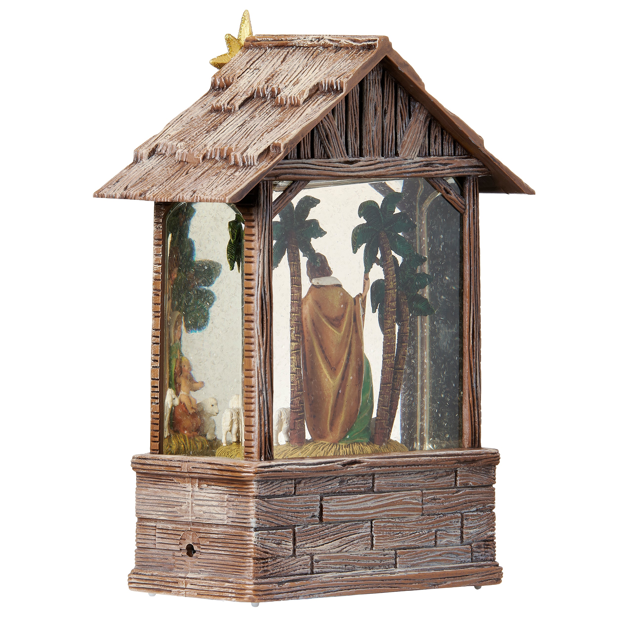 Fontanini Lighted Holy Family Swirl Star Stable - Confetti Lites