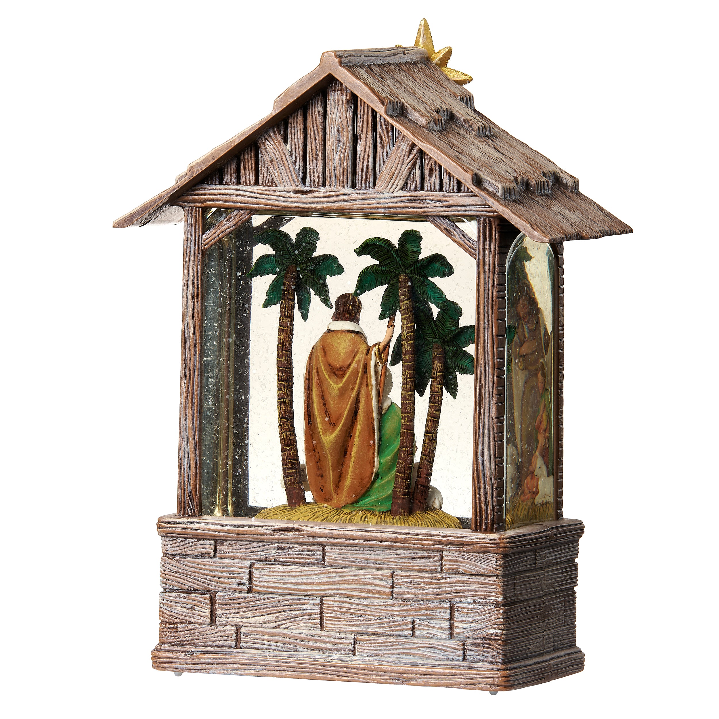 Fontanini Lighted Holy Family Swirl Star Stable - Confetti Lites