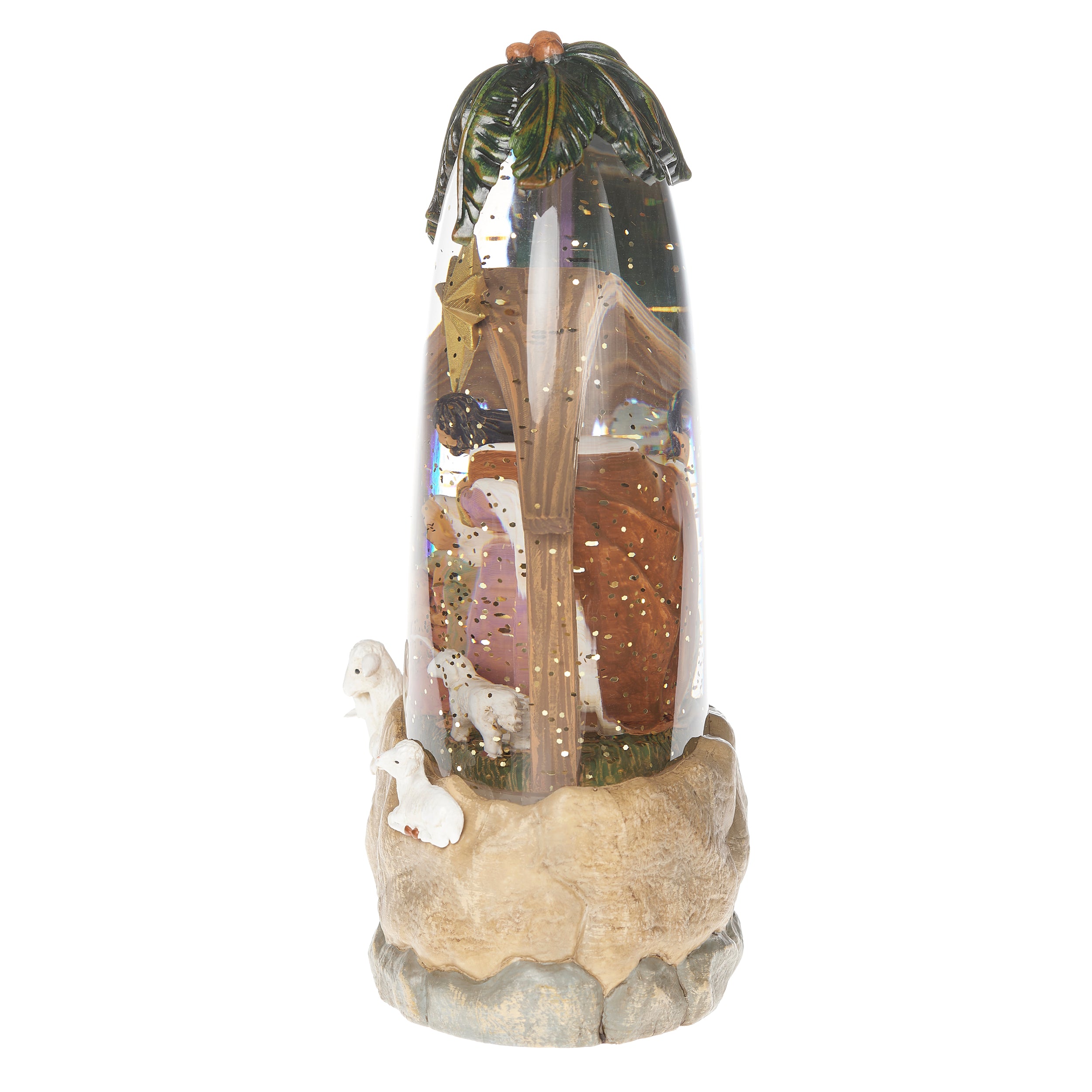 Fontanini Lighted Swirl Palm Nativity Stable - Confetti Lites