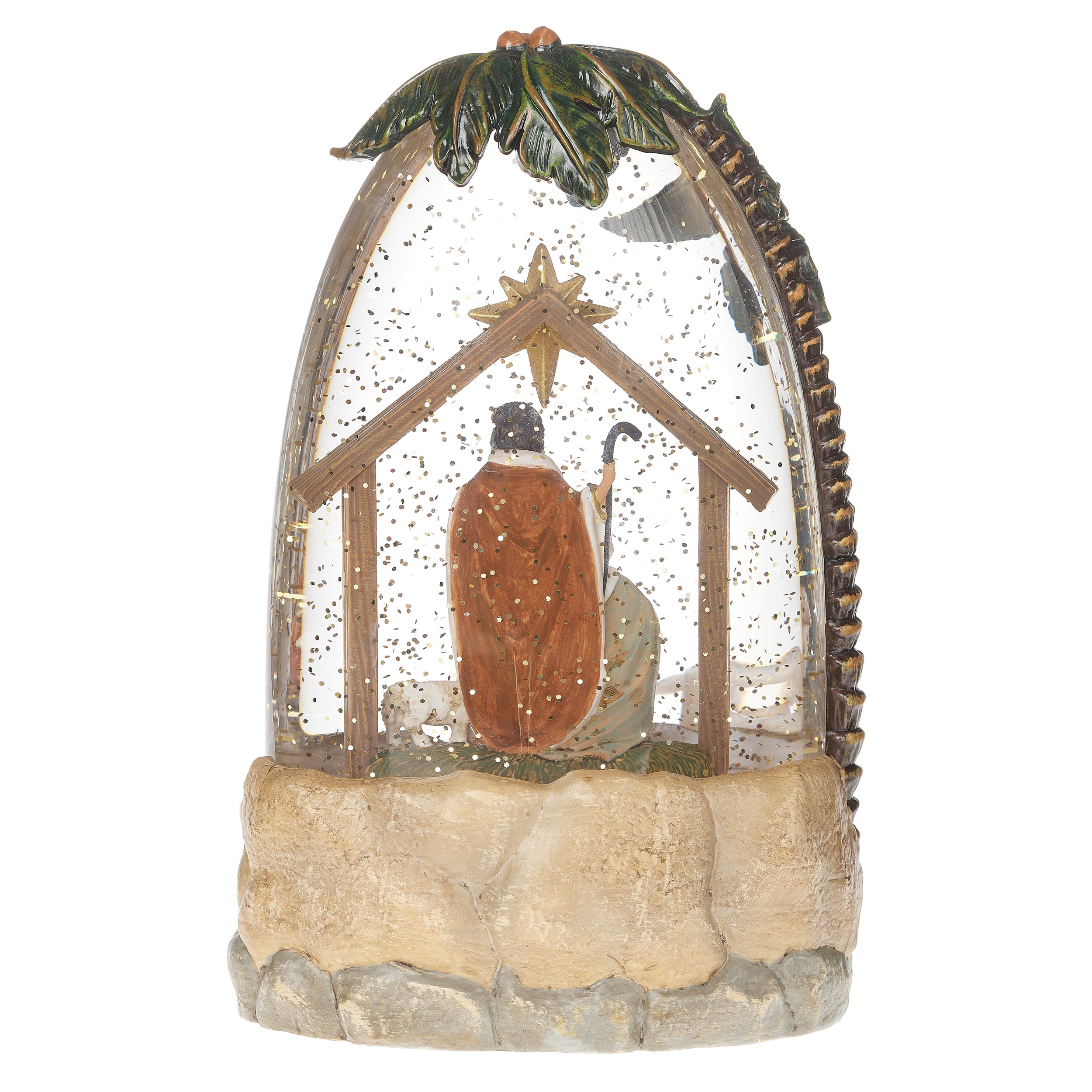 Fontanini Lighted Swirl Palm Nativity Stable - Confetti Lites