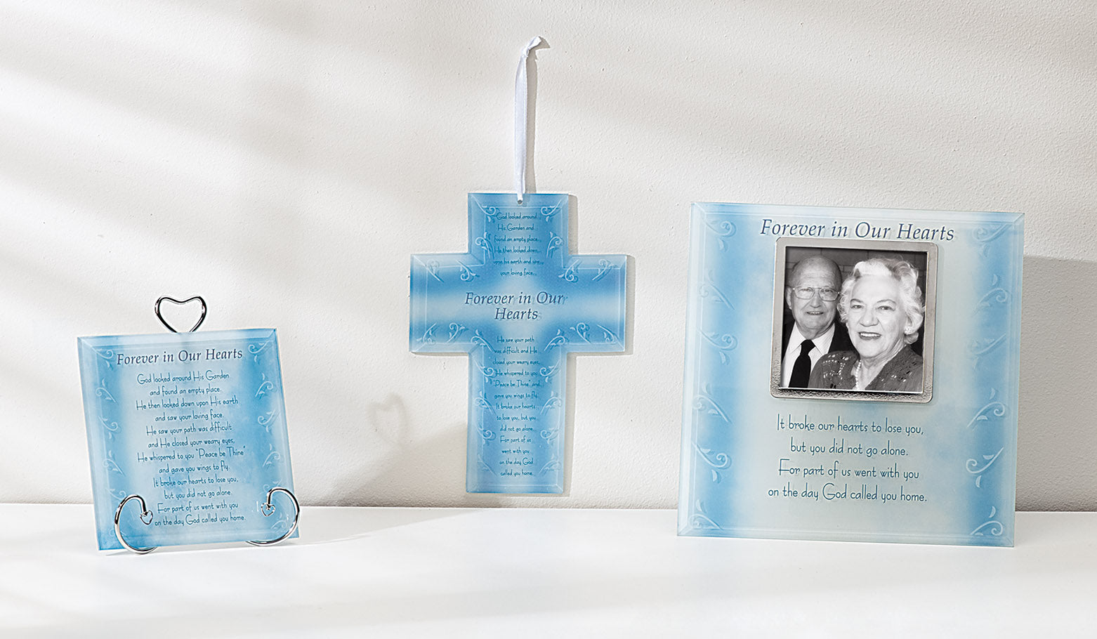 Blue Glass Memorial Cross