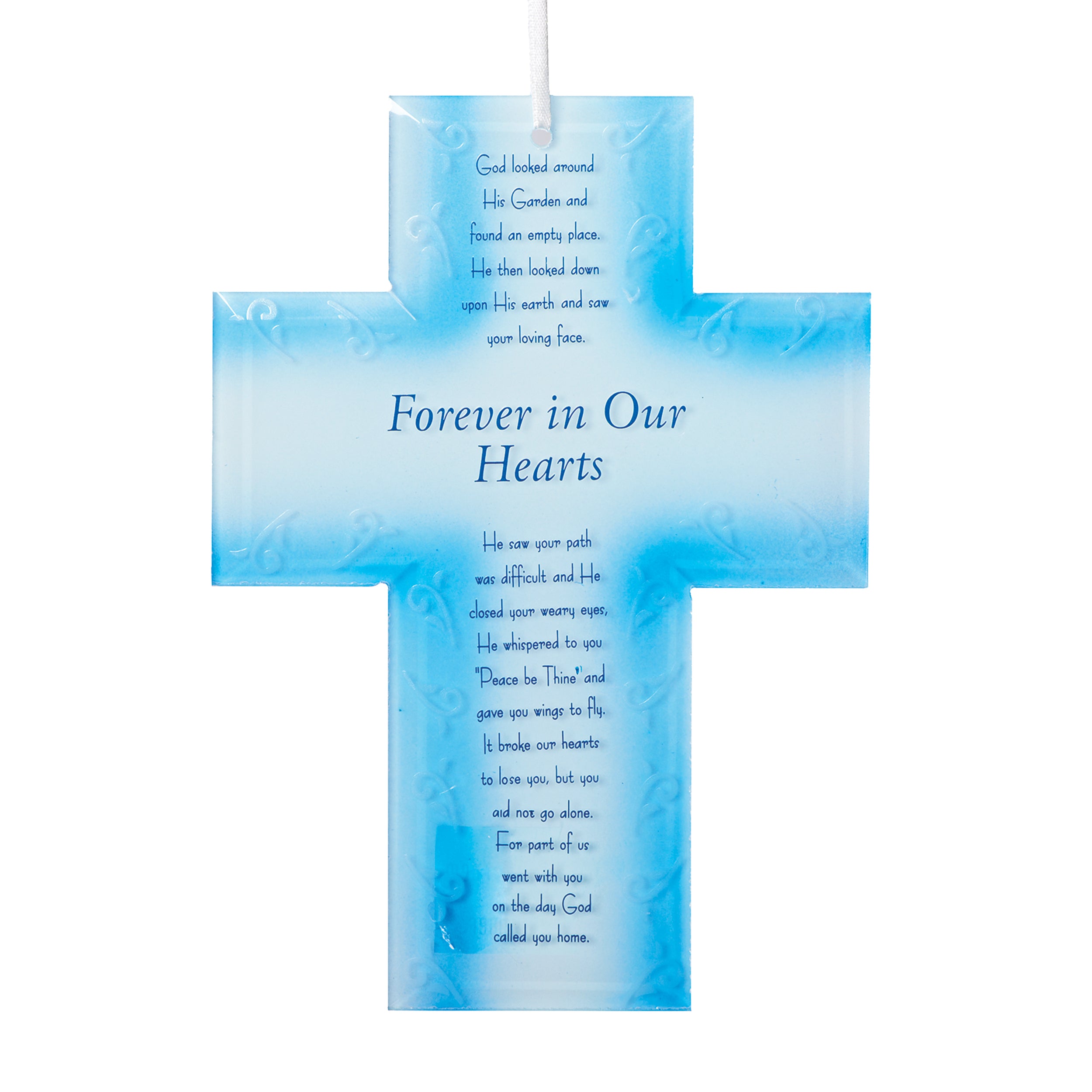 Blue Glass Memorial Cross