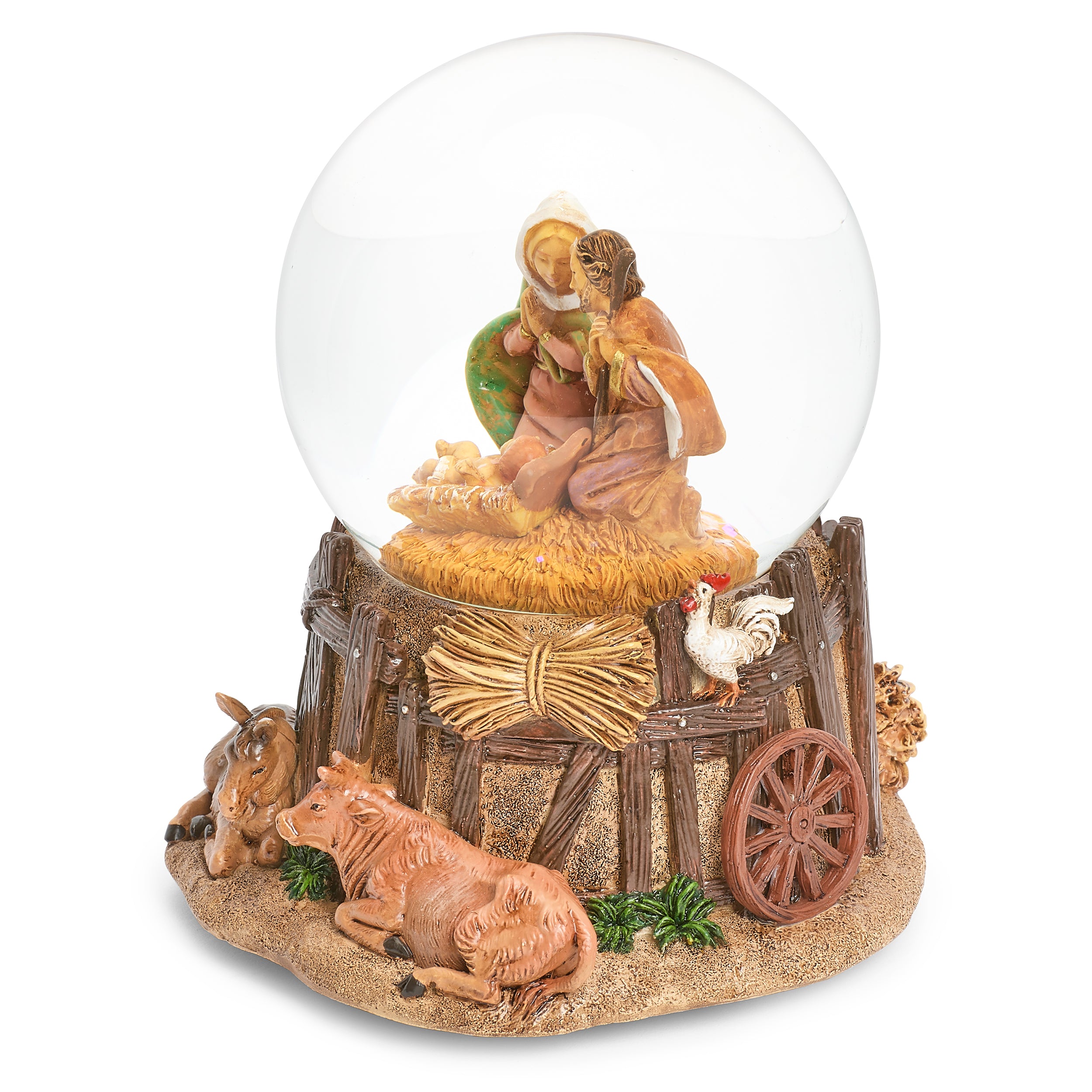 Fontanini Holy Family Stable Musical Glitterdome – "Silent Night" Tune