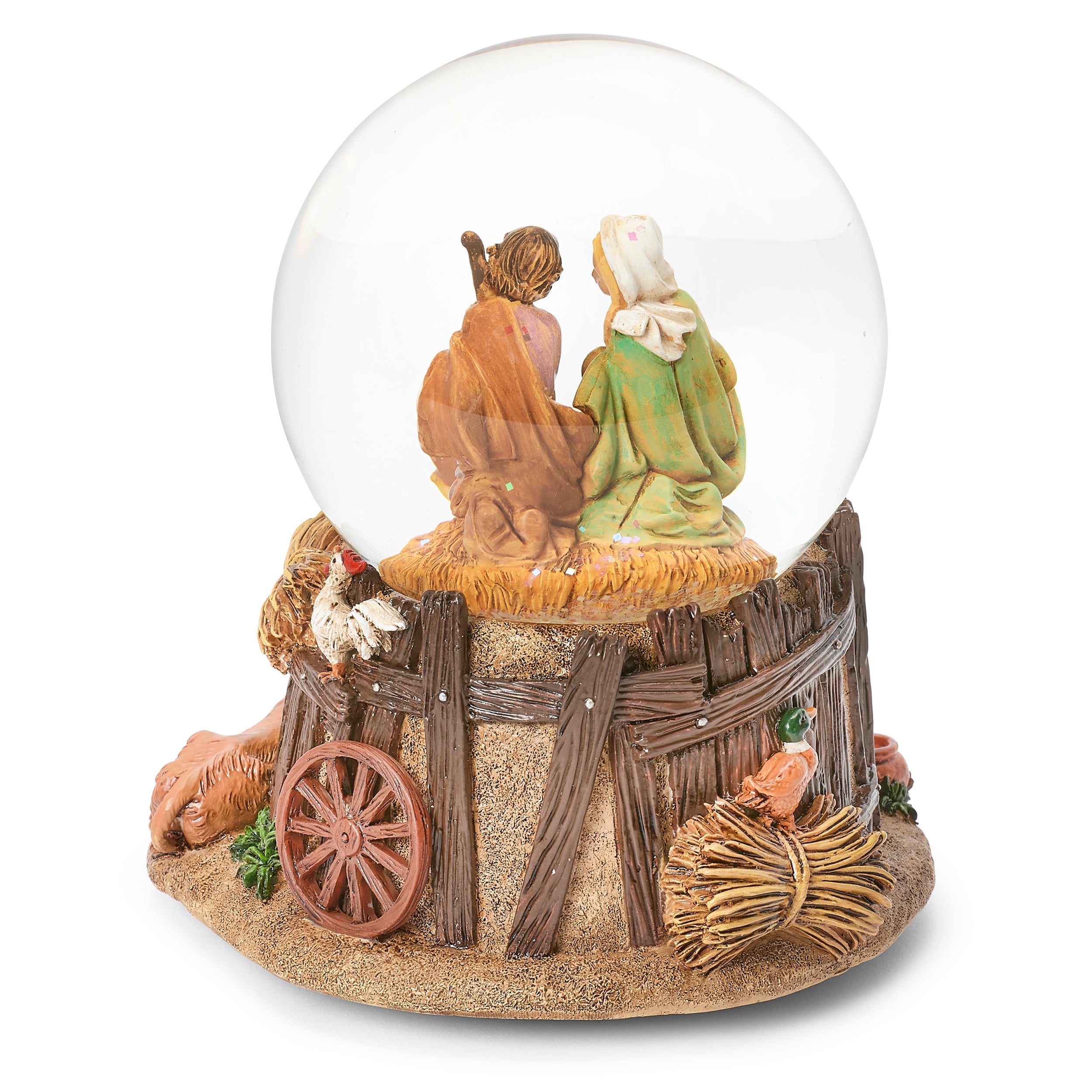 Fontanini Holy Family Stable Musical Glitterdome – "Silent Night" Tune