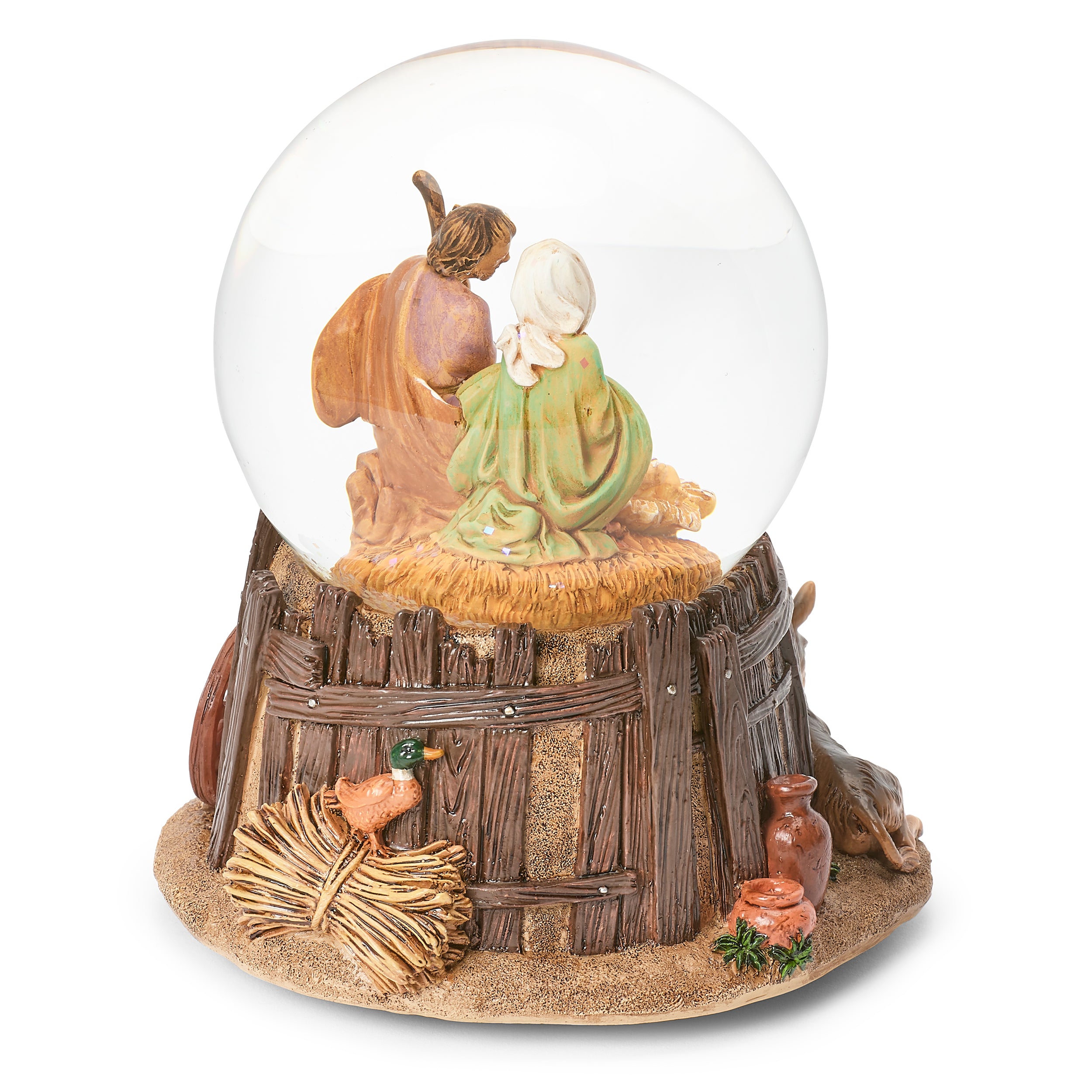 Fontanini Holy Family Stable Musical Glitterdome – "Silent Night" Tune