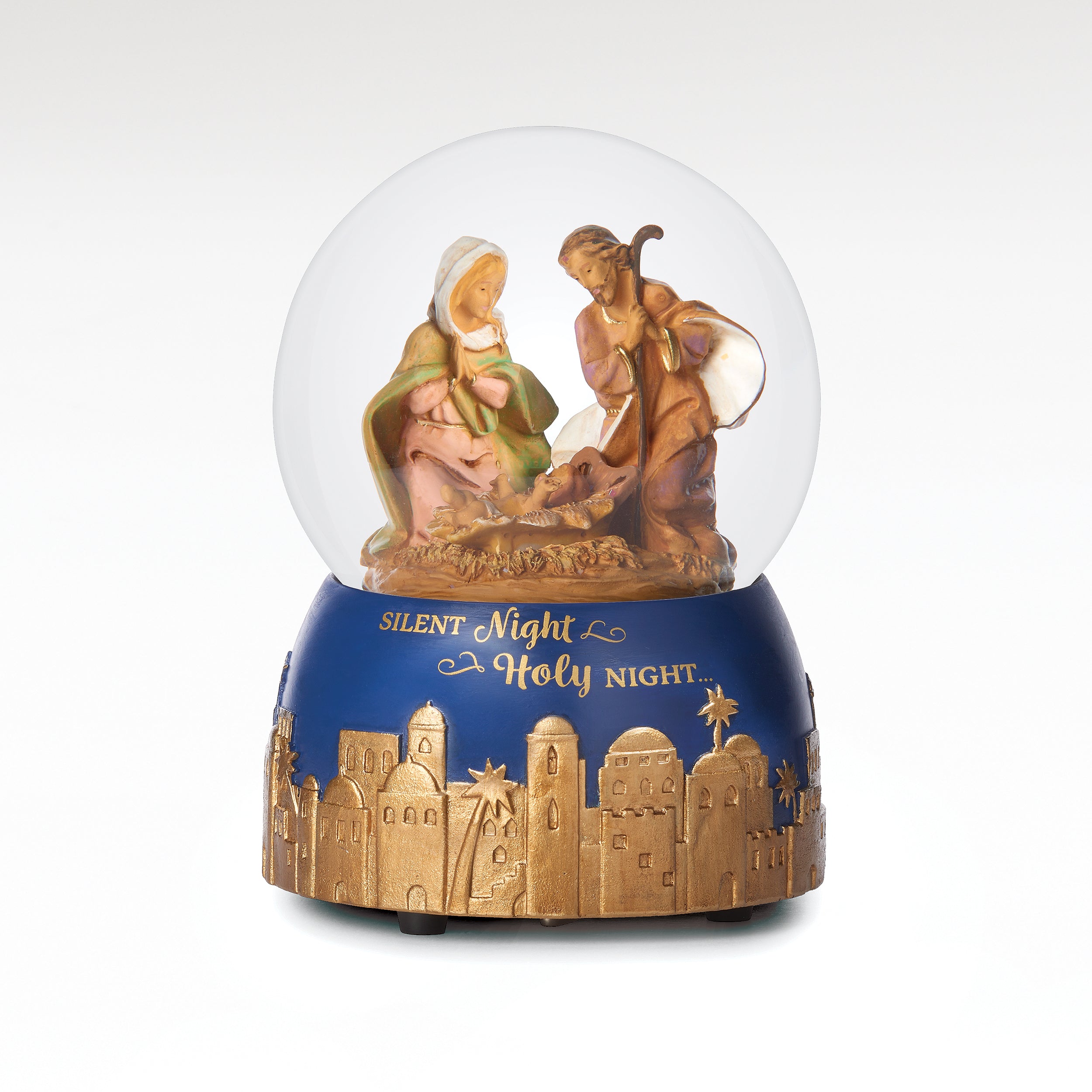 Fontanini Holy Family & Bethlehem Town Musical Glitterdome - "Silent Night" Tune