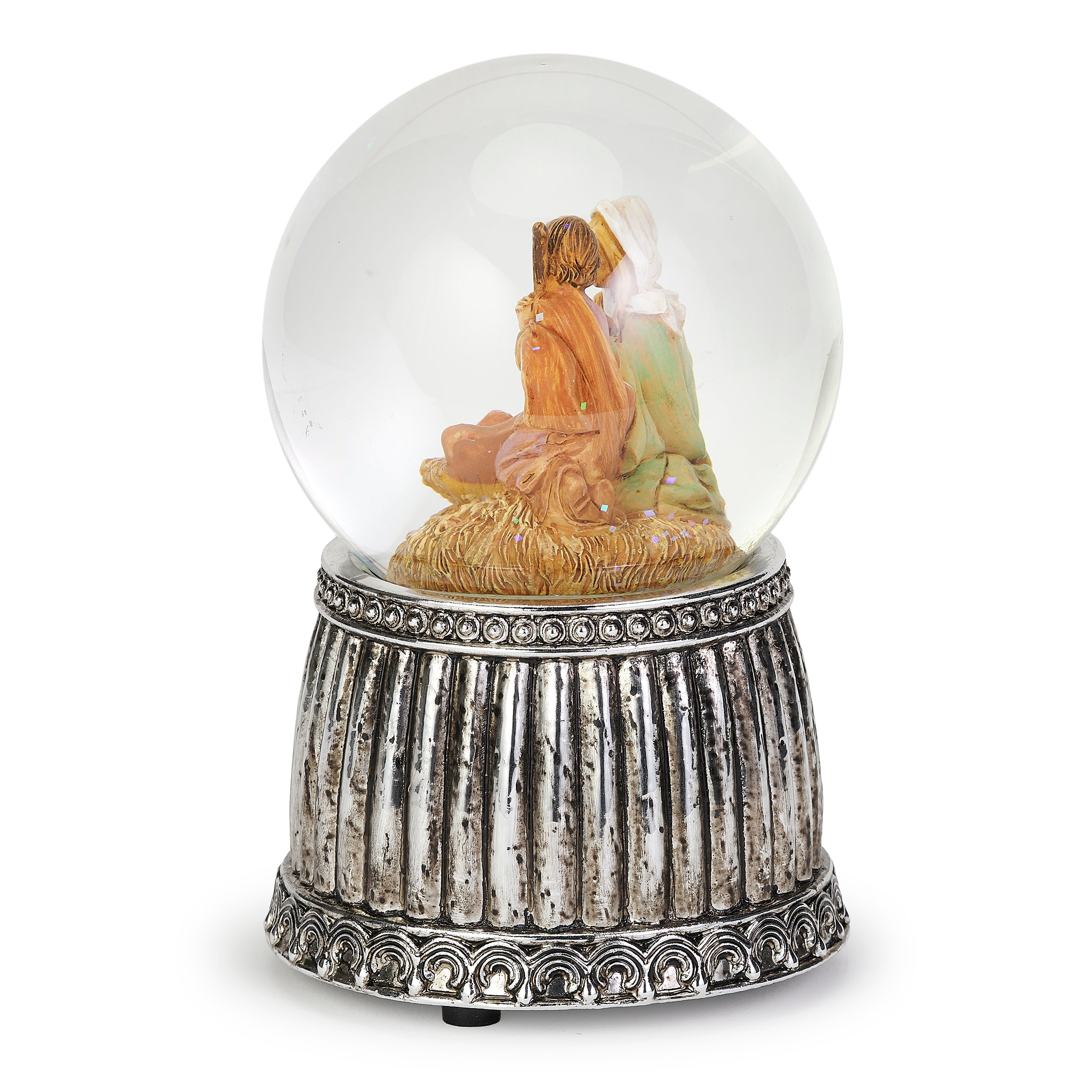 Fontanini Holy Family Silver Musical Glitterdome - "Joy to the World" Tune