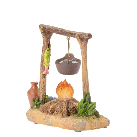 Fontanini Lighted Campfire with Pot – 5" Scale