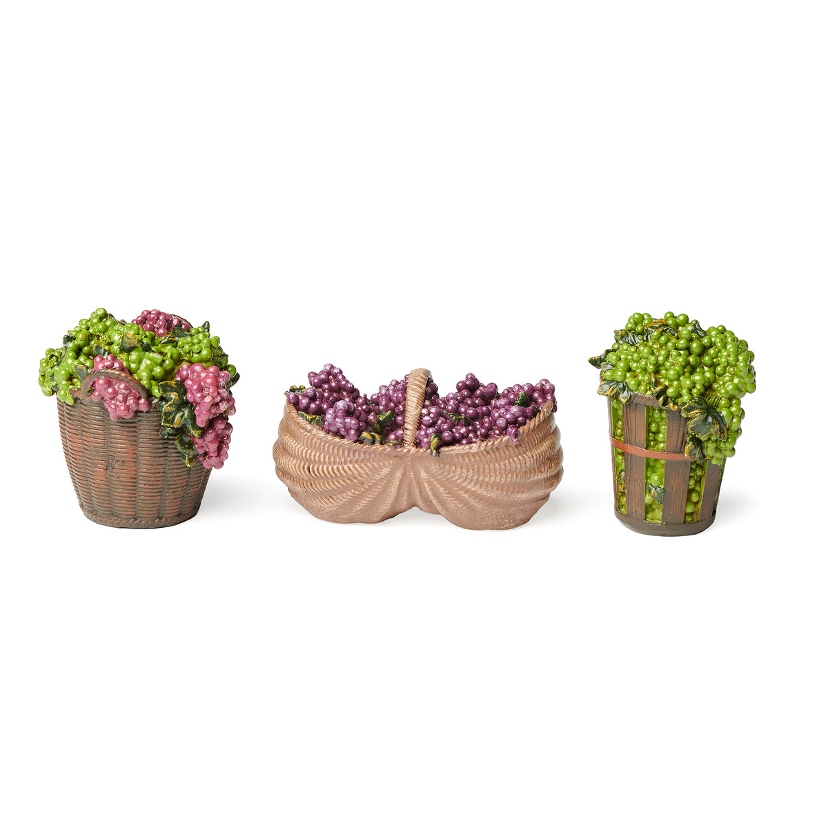 Fontanini 5 inch scale Nativity accessory grape basket set, front view