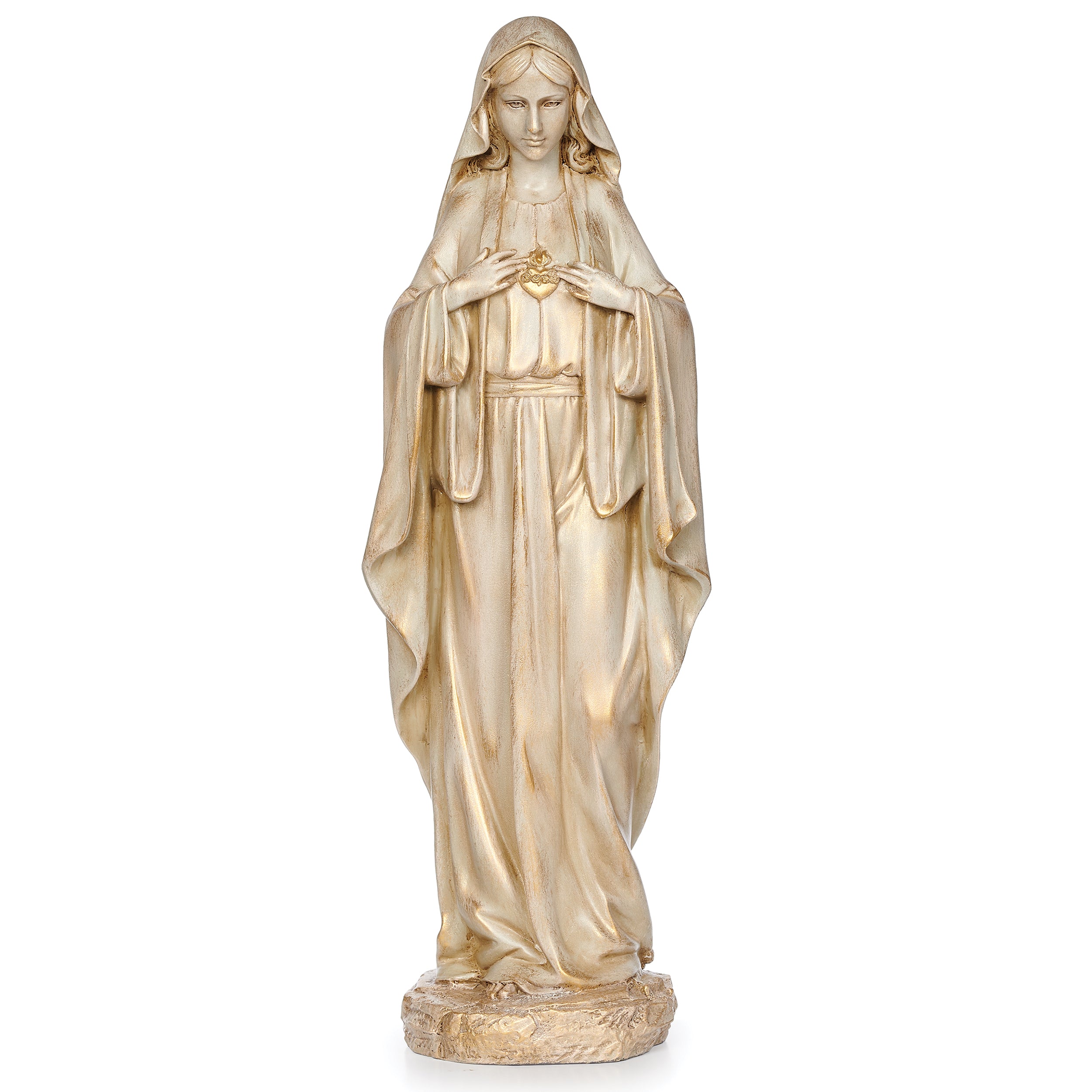 Joseph's Studio Immaculate Heart Figure with Antique Gold Finish - Renaissance Collection