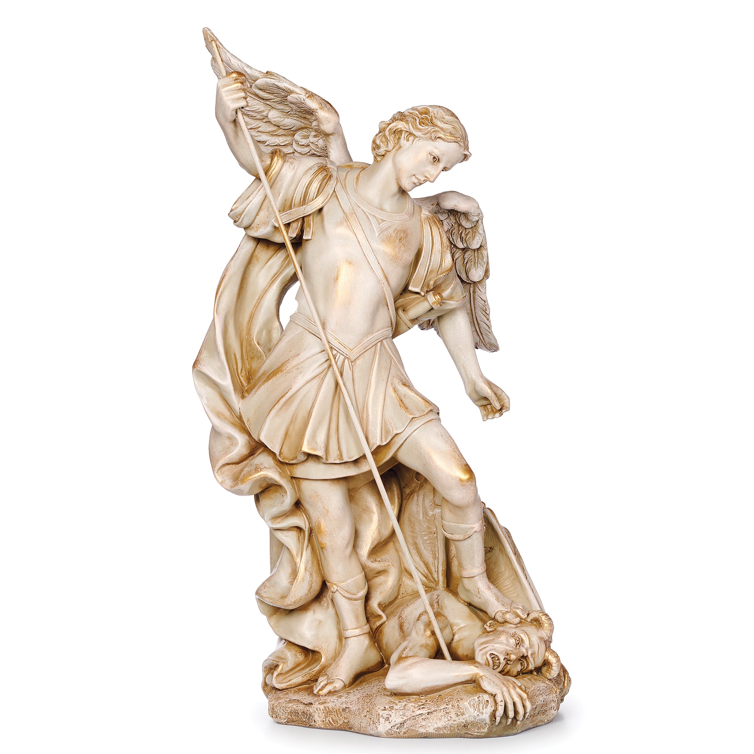 Joseph's Studio  St. Michael Figure with Antique Gold Finish - Renaissance Collection