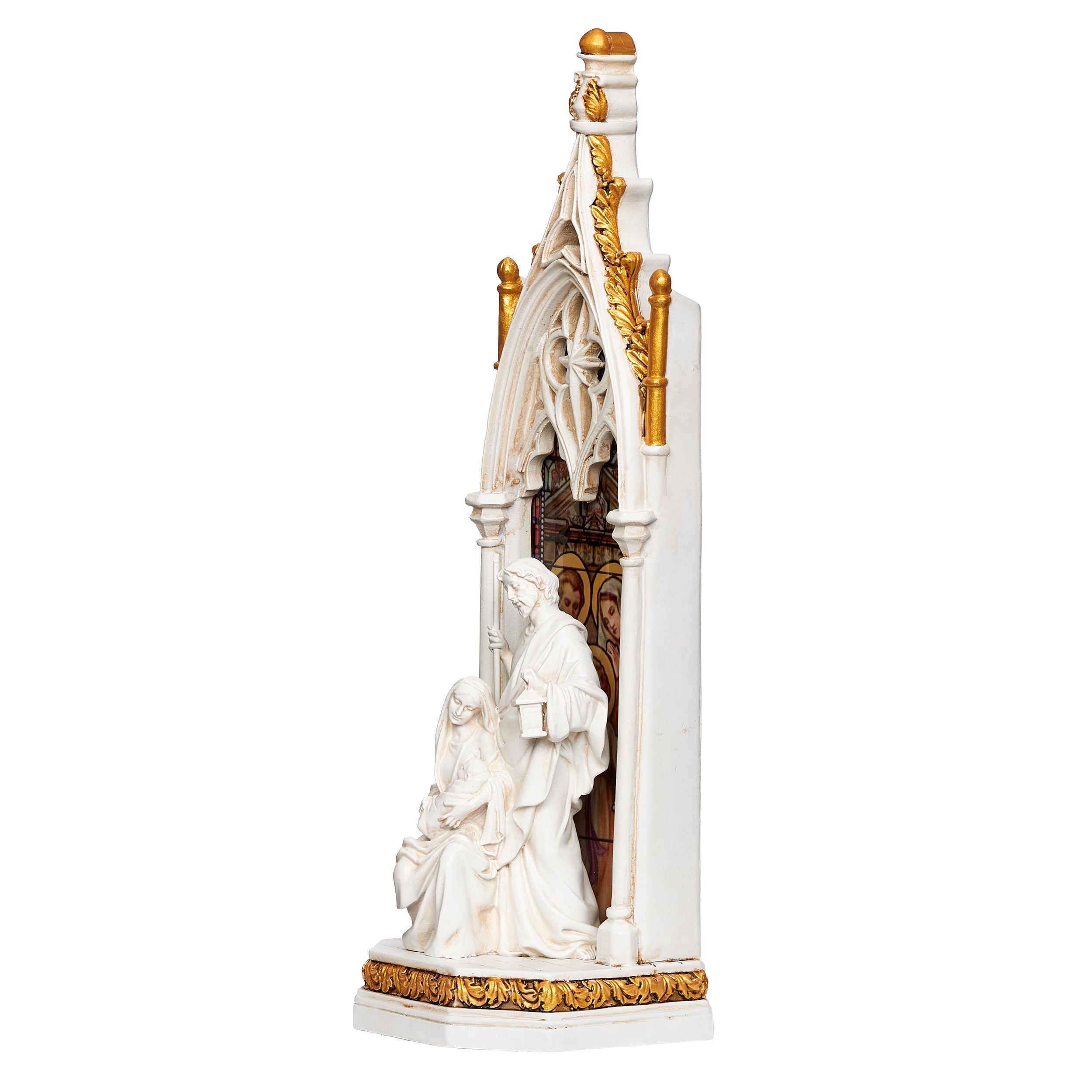 Joseph's Studio Lighted Holy Family Stained Glass Window Figure- Renaissance Collection