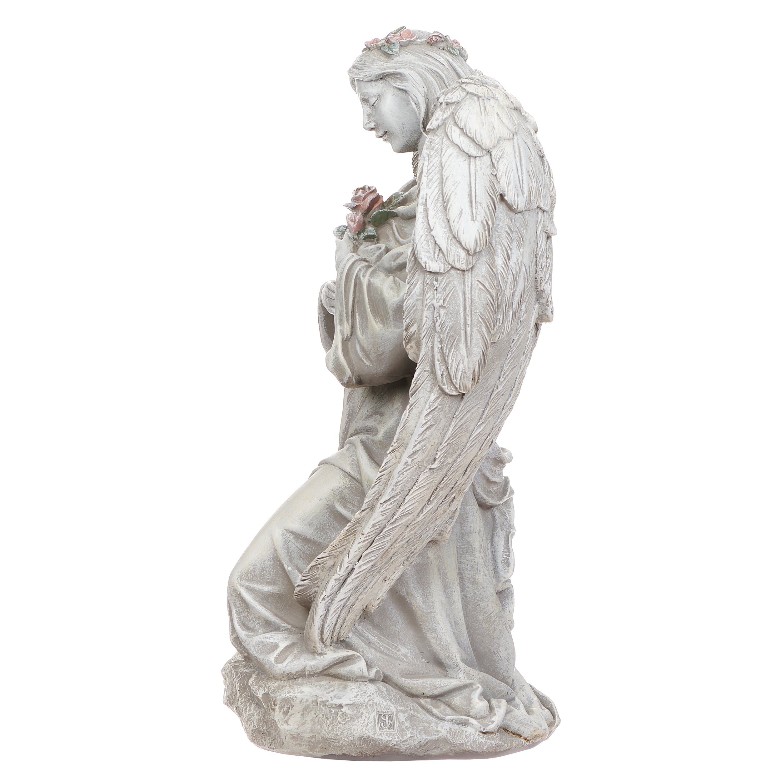 Joseph's Studio Kneeling Angel Holding Flowers Garden Statue