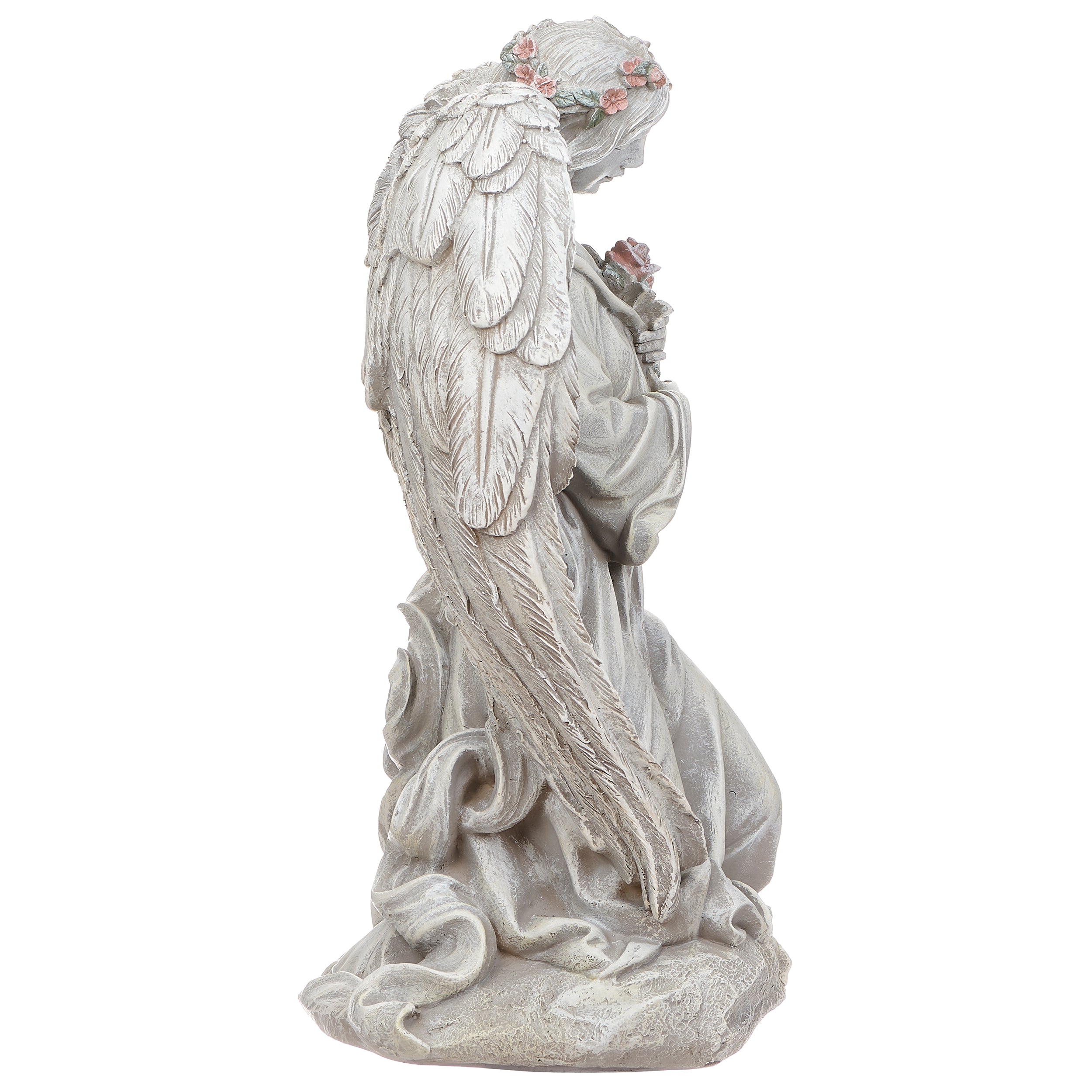 Joseph's Studio Kneeling Angel Holding Flowers Garden Statue