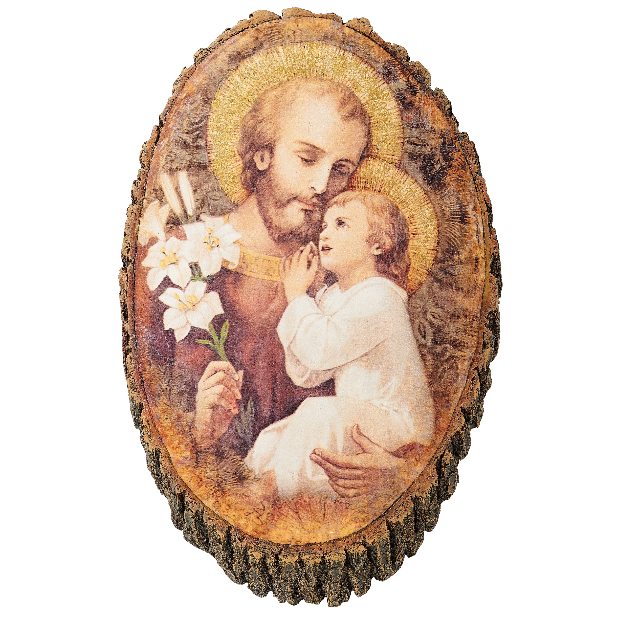 Joseph’s Studio St. Joseph and Child Oval Wall Plaque