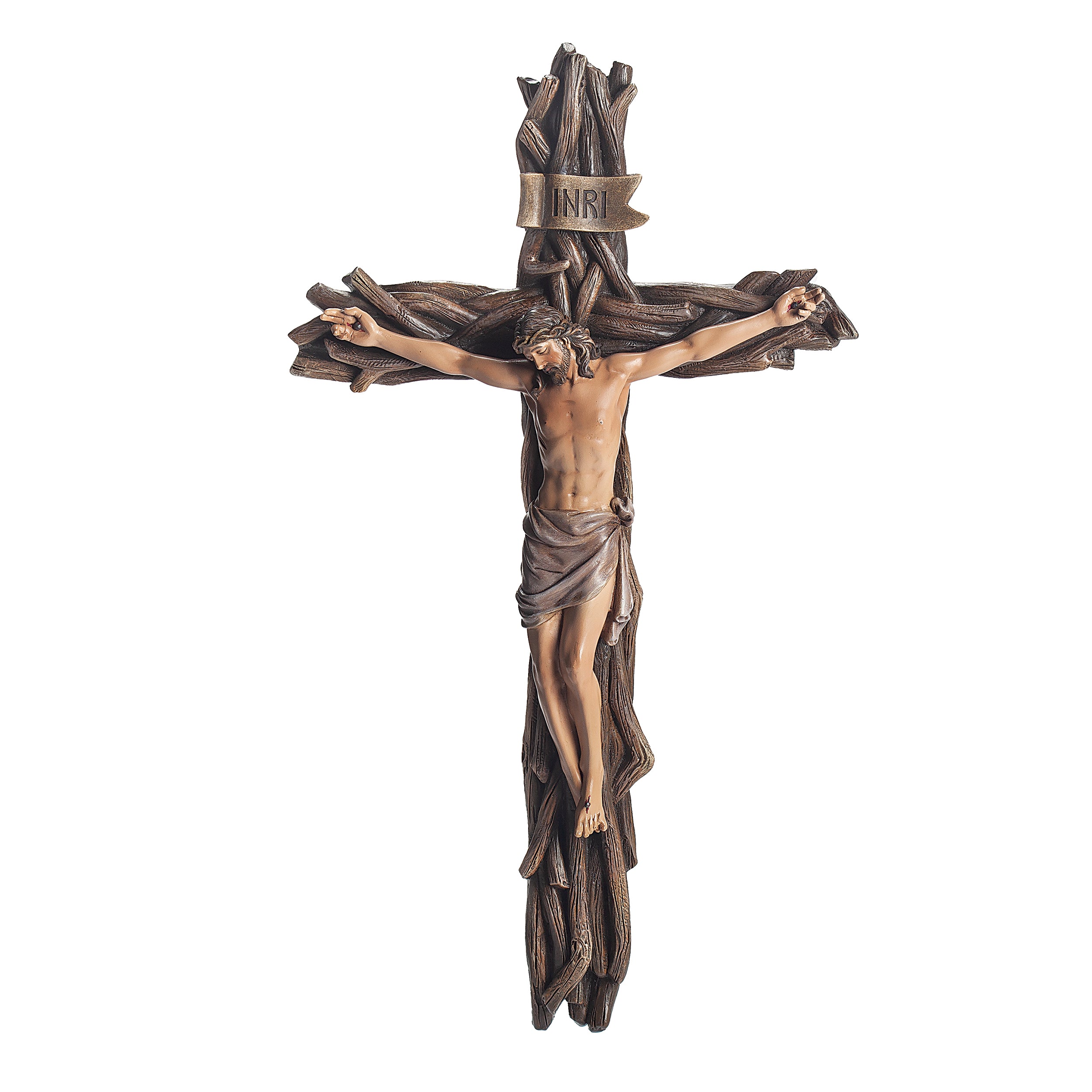 Joseph's Studio Woven Branches Wood-Like Crucifix